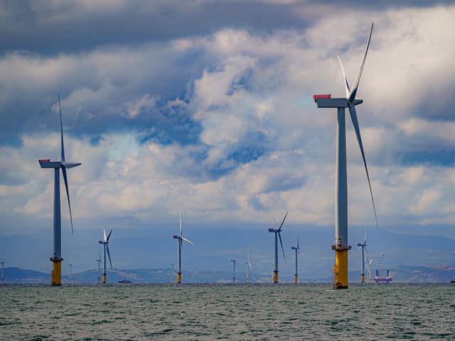 The world's second largest offshore wind farm located eight miles offshore in Liverpool Bay, off the coast of North Wales. PIC: Ben Birchall/PA Wire