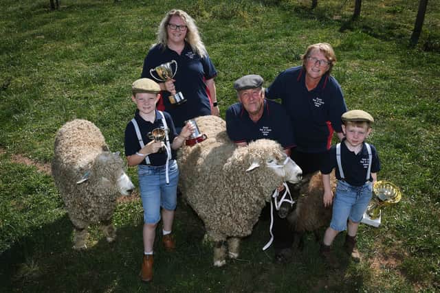 Peter Ellis at Skylark Rare Breeds Farm, Camblesforth.
Peter with his wife Mandy, daughter Emma and grandsons Samuel and Benjamin