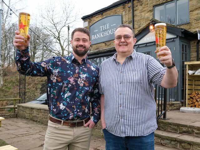 The Bankhouse at Pudsey, Leeds re-opens after a major investment and refurbishment by Star Pubs.
Licensee Richard Thewlis and Manager Luke Morton are pictured at the refurbished pub ahead of the grand opening on 13th February.