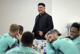 STARTING WITH A SMILE: New Sheffield Wednesday manager Xisco Munoz meets his players