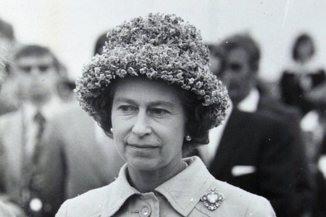 Queen Elizabeth attends the Great Yorkshire Show on July 13th 1977