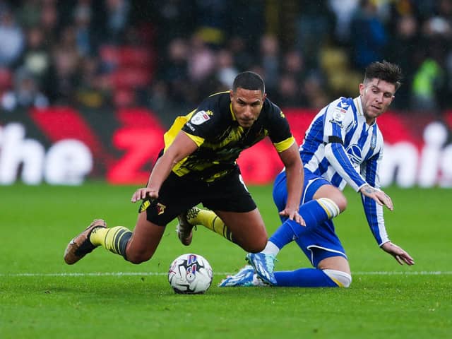 TRAVELLING FANS: Sheffield Wednesday's Josh Windass, pictured in action against Watford at Vicarage Road, where the Owls had over 2,000 in support. Picture: Rhianna Chadwick/PA