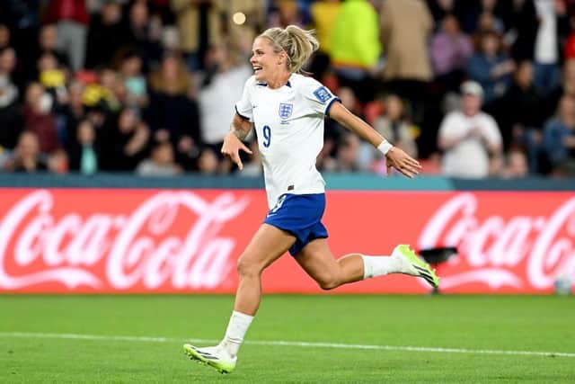 BRISBANE, AUSTRALIA - AUGUST 07: Rachel Daly of England celebrates her team's victory after the FIFA Women's World Cup Australia & New Zealand 2023 Round of 16 match between England and Nigeria at Brisbane Stadium on August 07, 2023 in Brisbane, Australia. (Photo by Bradley Kanaris/Getty Images)