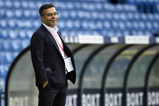 Leeds United's Italian chairman Andrea Radrizzani smiles on the pitch at Elland Road. Picture: OLI SCARFF/AFP via Getty Images.