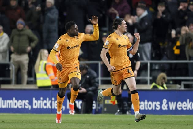 Hull City's Noah Ohio (left) celebrates scoring his sides third equaliser against Ipswich Town (Picture: Richard Sellers/PA Wire)