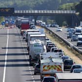 There were long delays on the M18 on Tuesday morning following a fatal collision