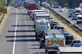 There were long delays on the M18 on Tuesday morning following a fatal collision