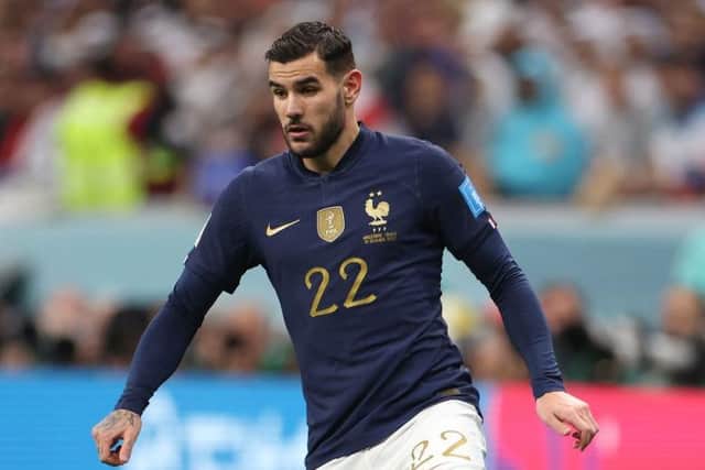 Theo Hernandez of France during the FIFA World Cup Qatar 2022 quarter final match between England and France at Al Bayt Stadium (Picture: Catherine Ivill/Getty Images)