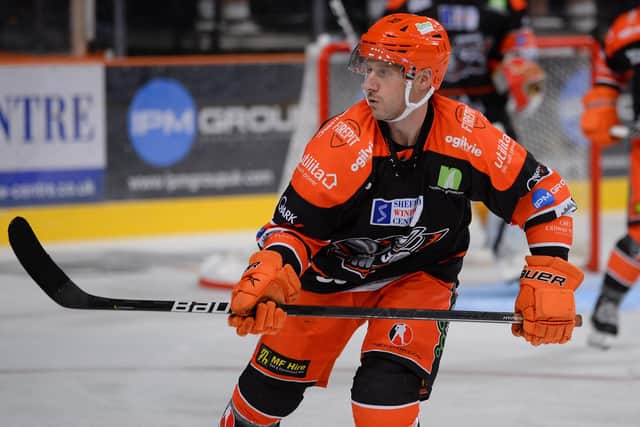 SAME AGAIN: Captain Jonathan Phillips hopes Sheffield Steelers can return from their second trip of the season to Guildford Flames with another two points. Picture courtesy of Dean Woolley/EIHL.