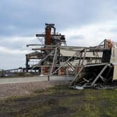 The remains of the Pulverised Coal Injection plant at Redcar after its demolition in October 2022.