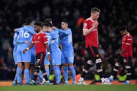 The Manchester derby take places on Sunday as the Premier League action resumes. Picture: Laurence Griffiths/Getty Images.