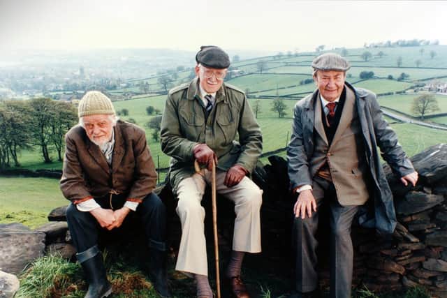 Bill Owen as Compo, Brian Wilde as Foggy and Peter Sallis as Clegg in Last of the Summer Wine. Photo: BBC