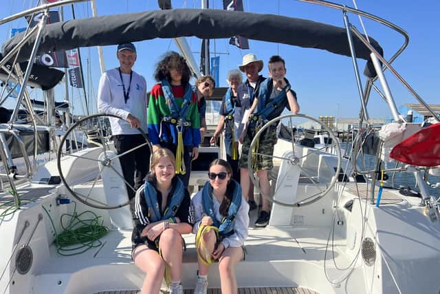 Dr Russell Roberts on a sailing trip with young people with the Ellen MacArthur Cancer Trust.