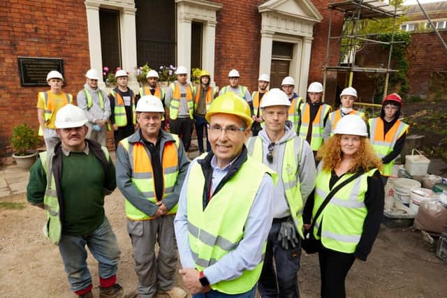 Students have been developing heritage construction skills by working on the restoration of Westgate Unitarian Chapel. Photo: Supplied by Wakefield Council