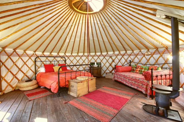 The Yurts at the Swallowtails Glamping site offer a 'tardis' moment as you open up the door and simply cannot believe the amount of room inside.