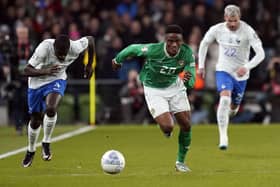 HIGHLY RATED: Rotherham United's Chiedozie Ogbene runs away from France's Dayot Upamecano on international duty for the Republic of Ireland in Dublin