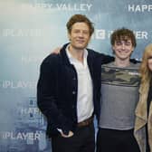 Rhys Connah, who plays Ryan Cawood, and James Norton, who plays Tommy Lee Royce and Siobhan Finneran, who plays Clare Cartwright. Picture: BBC