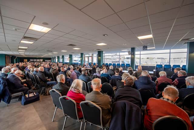 The Yorkshire faithful gather in the Long Room at Headingley for the annual meeting prior to the second day's play of the match against Derbyshire. Picture by Allan McKenzie/SWpix.com