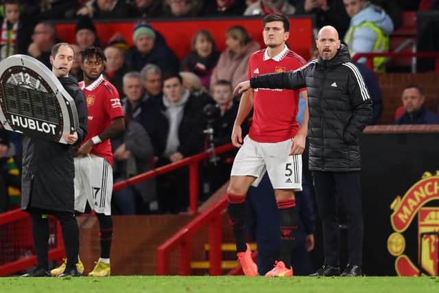 SUB-STANDARD: Erik ten Hag has reduced Harry Maguire to a bit-part role at Manchester United