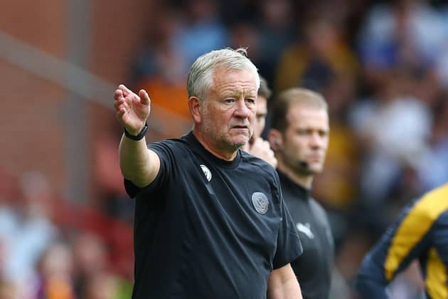Sheffield United manager Chris Wilder during the Championship match against Wolves at Bramall Lane. Picture: Simon Bellis / Sportimage