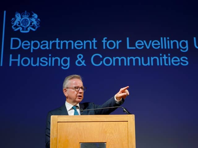 Minister for Levelling Up, Housing and Communities, Michael Gove, delivers a speech on planning reforms at Kings Place in King's Cross, north London. PIC: Yui Mok/PA Wire