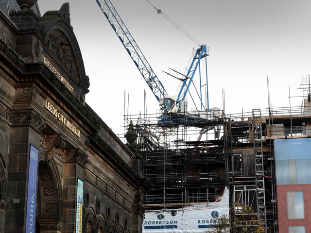 The Leeds City Museum building is close to the fire on Cookridge Street, Leeds Picture by Simon Hulme
