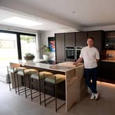 Stephen in the beautiful new kitchen