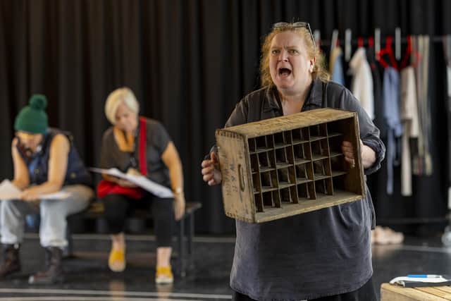 Rehearsals for Amanda Whittington's play Ladies Unleashed, at Hull Truck Theatre.