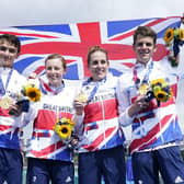 MAGIC MEMORIES: Great Britain's Alex Yee, Georgia Taylor-Brown Jessica Learmonth and Jonathan Brownlee on the podium with the gold medal for the Triathlon Mixed Relay at the Tokyo 2020 Olympic Games
Picture: Danny Lawson/PA