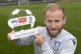 Sheffield Wednesday's Barry Bannan, pictured with his EFL League One goal of the month award for October. Picture courtesy of EFL.