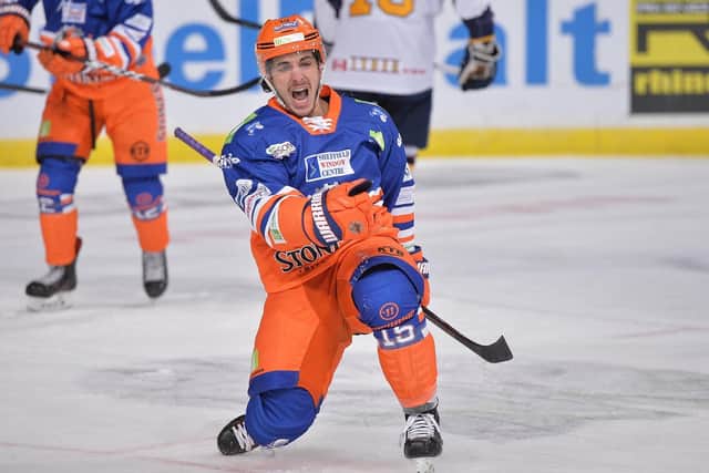 HELLO AGAIN: Anthony DeLuca was an 'unstoppable' force at times during his time with former club Sheffield Steelers, according to captain Jonathan Phillips. Picture courtesy of Dean Woolley/Steelers Media.