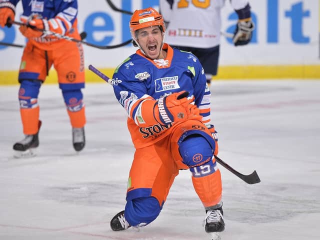 HELLO AGAIN: Anthony DeLuca was an 'unstoppable' force at times during his time with former club Sheffield Steelers, according to captain Jonathan Phillips. Picture courtesy of Dean Woolley/Steelers Media.
