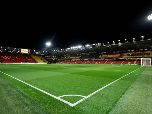 Leeds United are set to face Watford under the lights at Vicarage Road. Image: Richard Heathcote/Getty Images