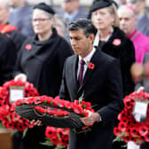 Britain's Prime Minister Rishi Sunak lays a wreath at The Cenotaph during the Remembrance Sunday ceremony in 2022. PIC: CHRIS JACKSON/POOL/AFP via Getty Images