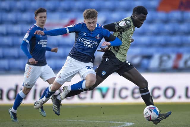 LOAN STAR: Alfie McCalmont during his spell with Oldham Athletic in 2020-21