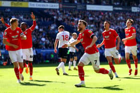 OPENING SALVO: Barnsley's Nicky Cadden ocelebrates after scoring against Bolton Wanderers at the University of Bolton Stadium on Saturday. Picture: Michael Steele/Getty Images