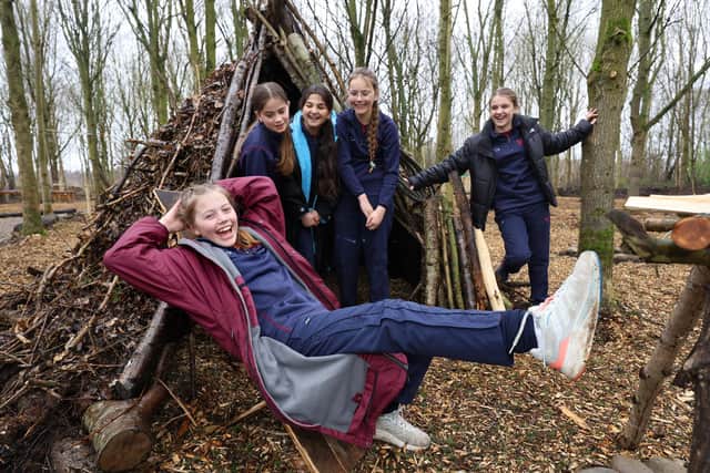 Scarborough College students taking part in the new Adventure Wood activities.