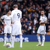 LEEDS, ENGLAND - OCTOBER 23: Sam Greenwood of Leeds United looks dejected after conceding their second goal during the Premier League match between Leeds United and Fulham FC at Elland Road on October 23, 2022 in Leeds, England. (Photo by George Wood/Getty Images)