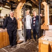 Jenny Hartland, Head of Milling at Holgate Mill, Ulla Wilberg and Chris Tippin, both volunteers. Picture By Yorkshire Post Photographer,  James Hardisty.