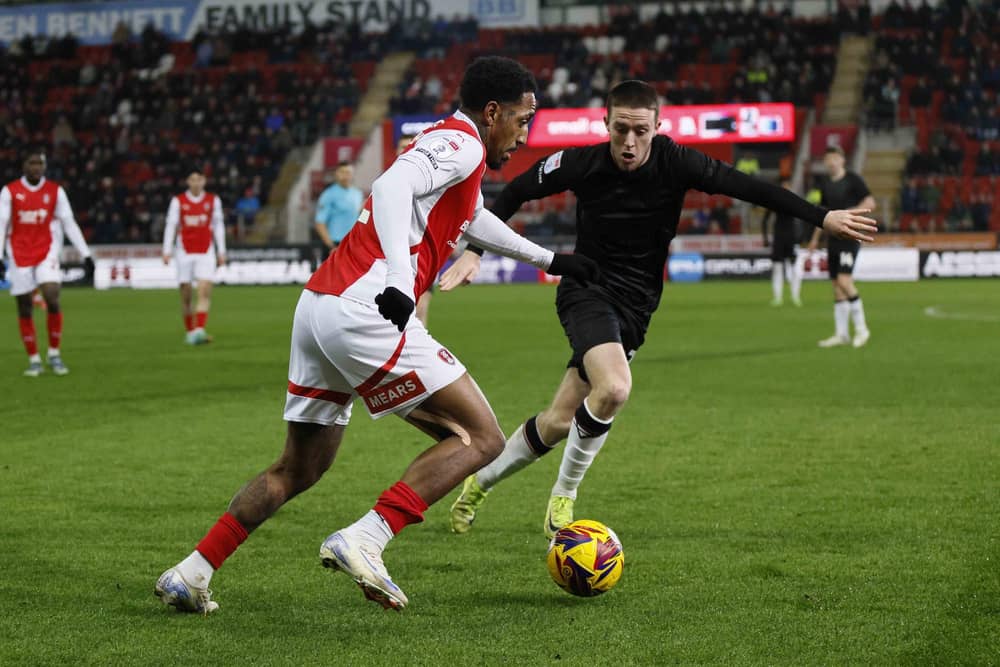 Mallik Wilks in action for Rotherham United against Lincoln City. Picture: Jim Brailsford.