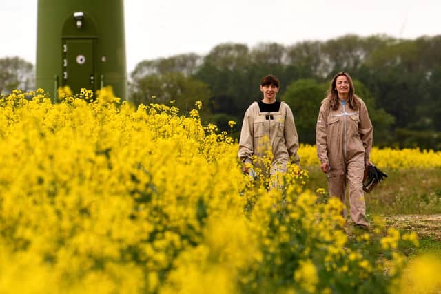 Bee Keepers Agata Masternak (right) and  Agnieszka Duchnik tend to the hives at Pocklington.. Picture taken by Yorkshire Post Photographer Simon Hulme