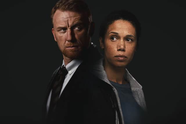 Kevin McKidd as Chris O’Neill and Bradford's Vinette Robinson as Michelle O'Neill. Picture: ©ITV.