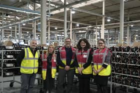 LR - Jason Speedy, chief operations officer, Carrie Young, marketing director, Shaun Edwards, chief executive officer, Dame Diana Johnson MP, Hull North and Lizzie Wilkinson, head of domestic product management.