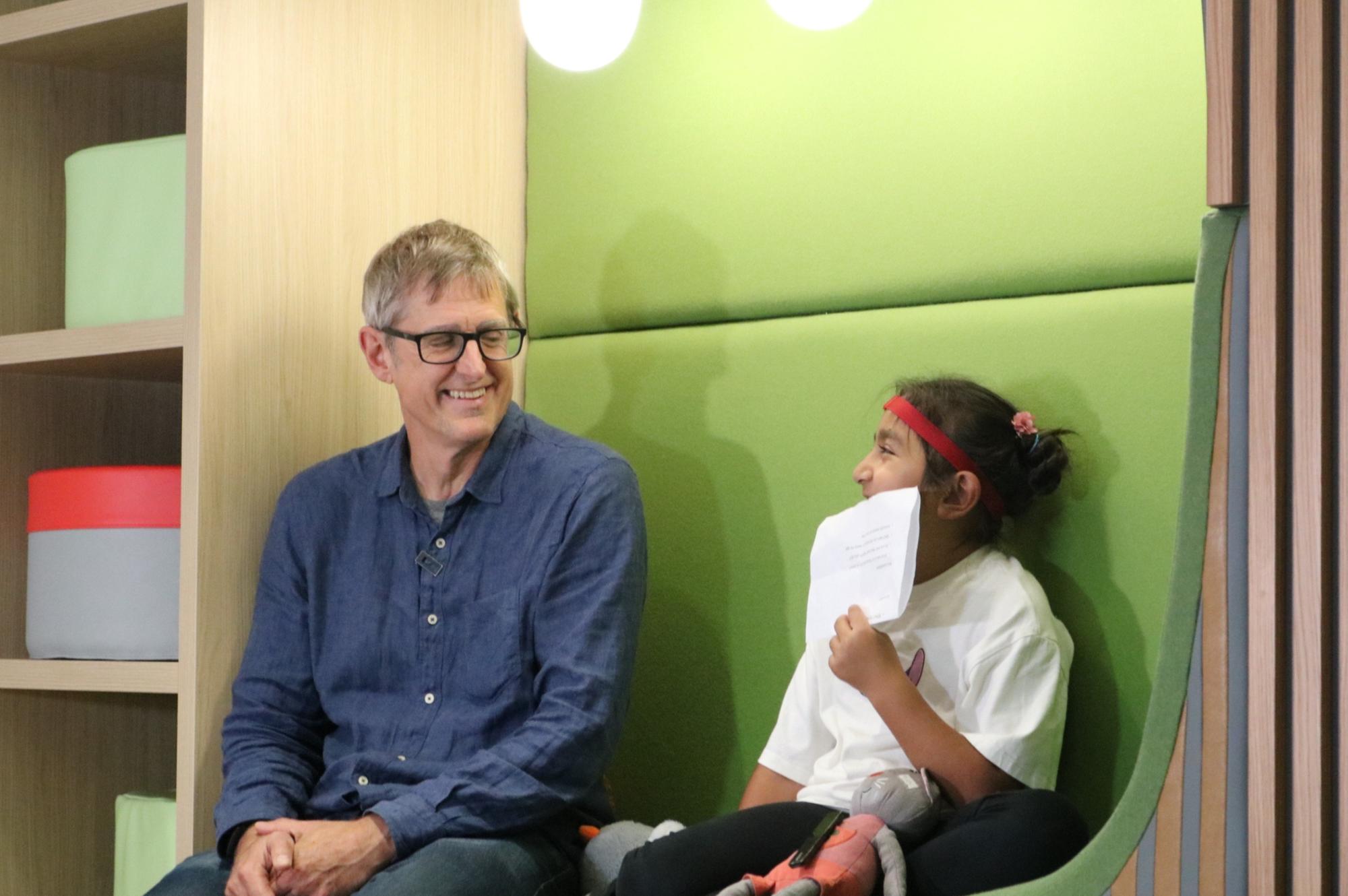 Sweet moment as Yorkshire girl interviews documentary filmmaker Louis Theroux