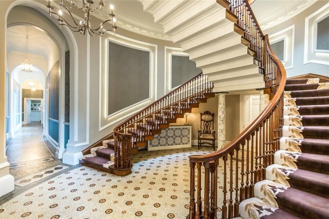 The property's most outstanding and remarked upon feature is its flying staircase designed by John Carr