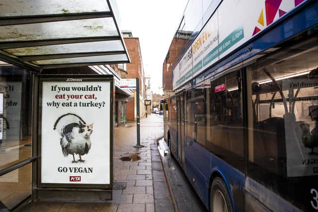 Animal rights group PETA has put the posters up around York