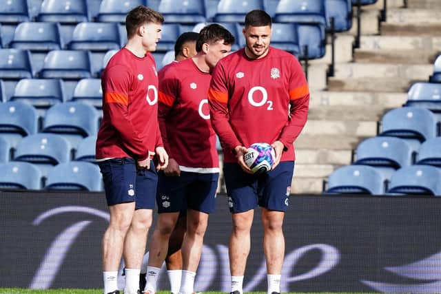 England's Ethan Roots (right) during the team run at Scottish Gas Murrayfield Stadium, Edinburgh. (Picture: Jane Barlow/PA Wire)