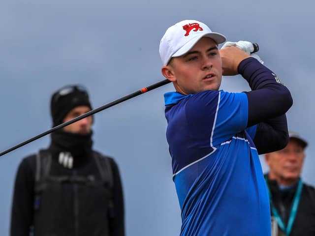 Alex Fitzpatrick during day one of the 2019 Walker Cup at Royal Liverpool Golf Club, Hoylake. (Photo credit: Peter Byrne/PA Wire)