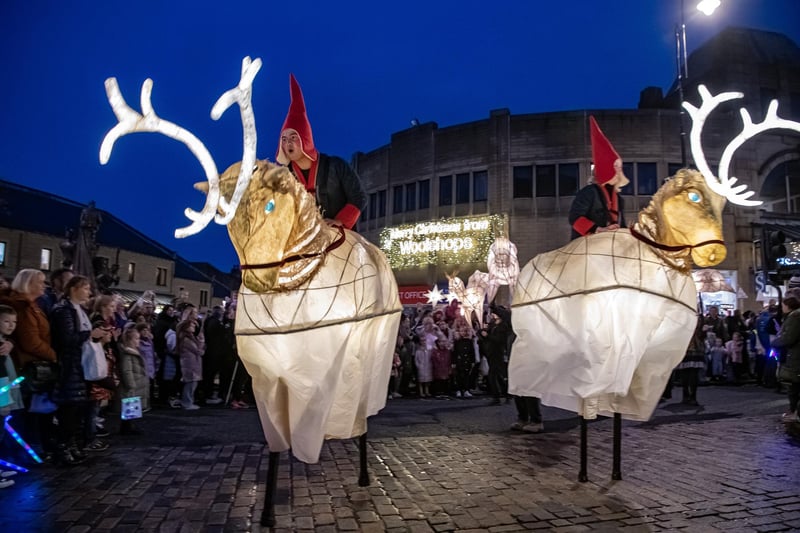 Thousands of visitors flock to see the Illuminated puppets in the Halifax Christmas Parade brought to life by Handmade Productions based in Hebden Bridge photographed for The Yorkshire Post by Tony Johnson
