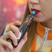 A teenager pictured vaping. PIC: Alamy/PA.